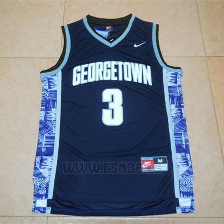 Camiseta NCAA Georgetown Hoyas Allen Iverson #3 Azul